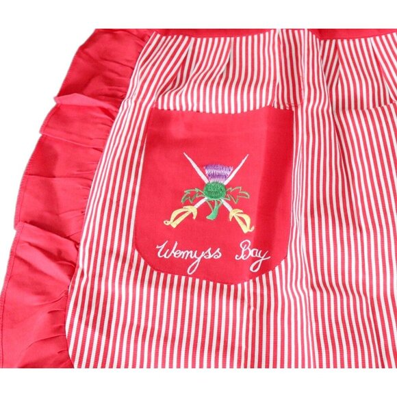 Vintage Half Apron Scottish Wemyss Bay Thistle Pocket - Picture 4 of 4